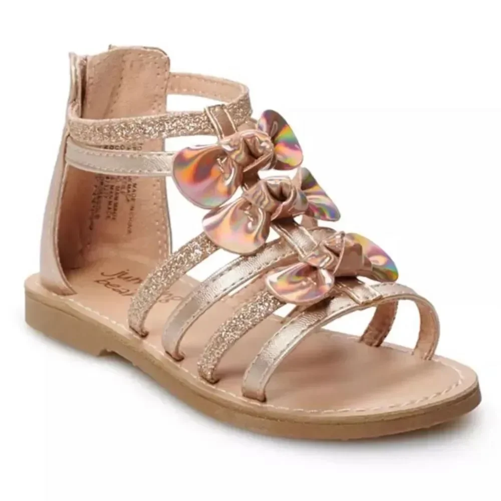 Jumping Beans Girls Enchanted Bow Gladiator Sandals - Rose Gold