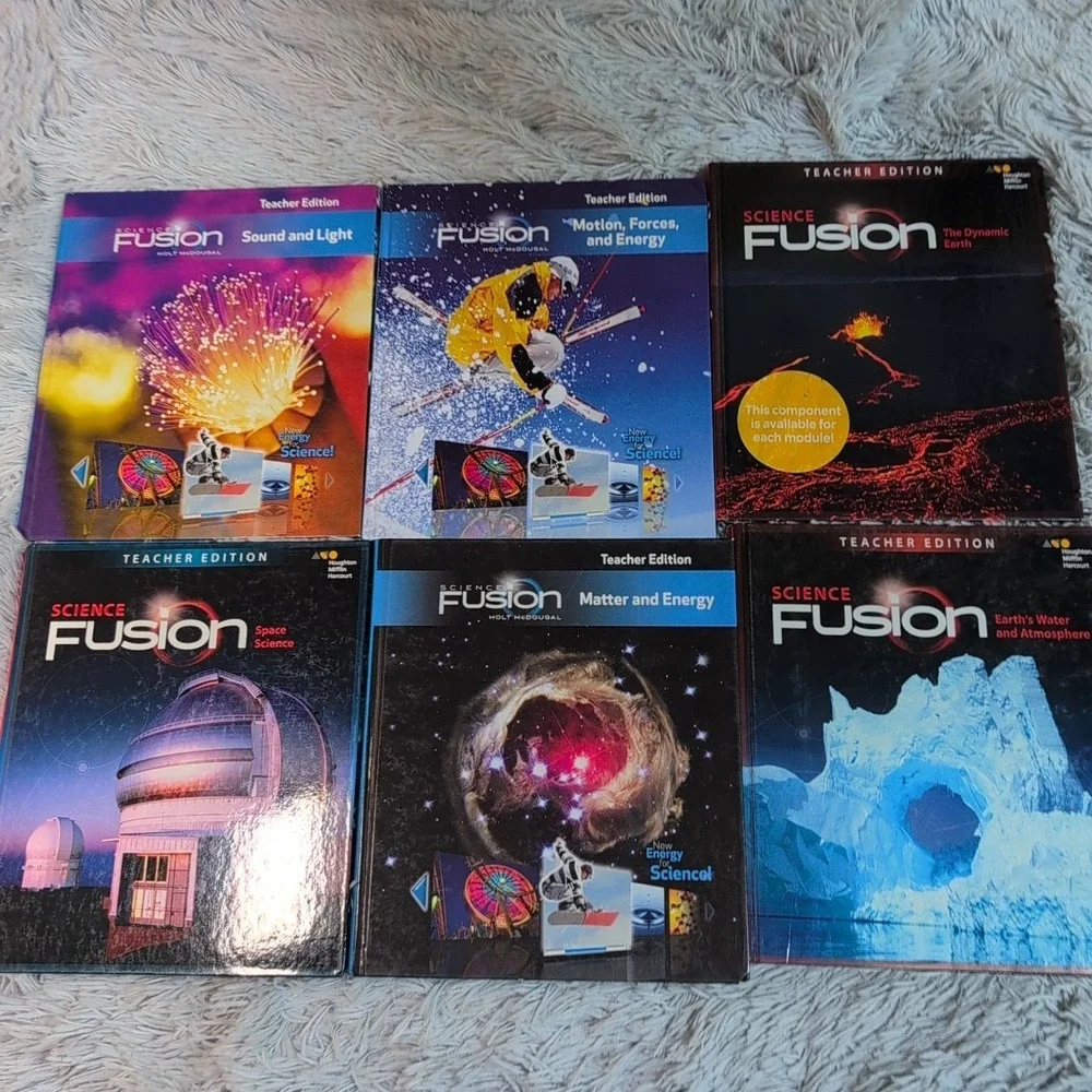 Lot‎ Of 6 Science Fusion Teacher Edition Houghton Mifflin Hardcover Homeschool