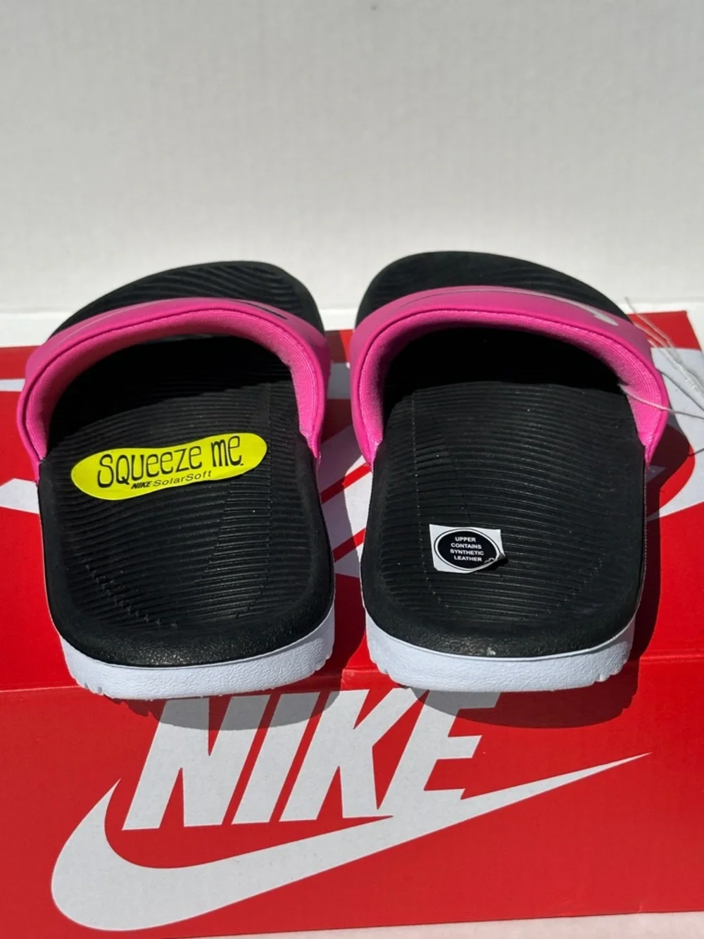 Nike Pink Fuschsia Girls Kawa Slide Sandal Flip Flop - Youth Kids 11C and 1Y
