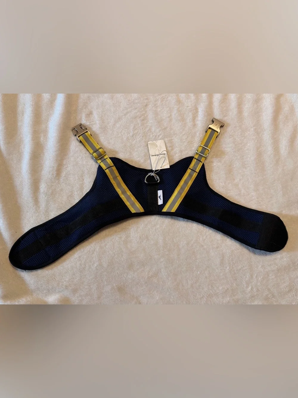 Tommy Bahama Navy and Yellow Reflective Dog Harness