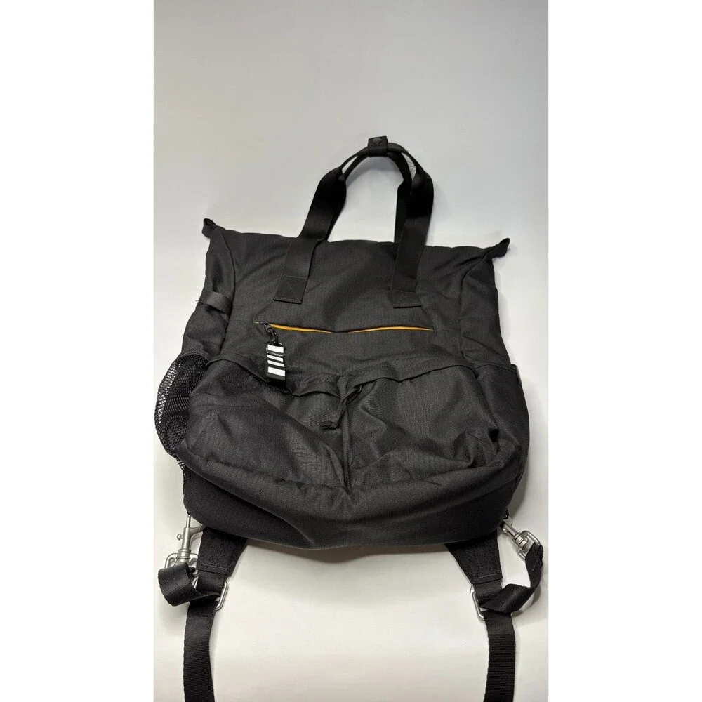 IKEA Unisex Varldens Backpack Black Yellow White Carry All Travel Tote
