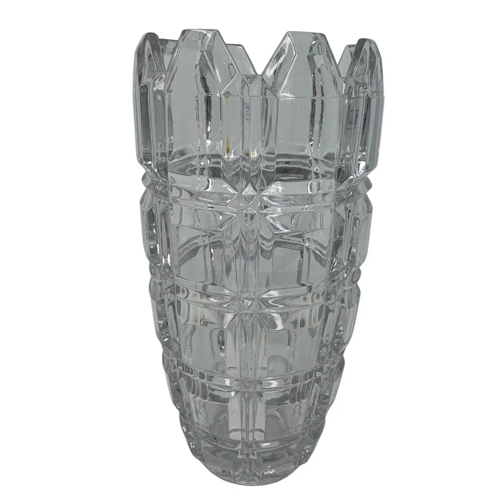 Towle Lead Crystal Vase West Germany 24% Cut Glass‎ Heavy 9