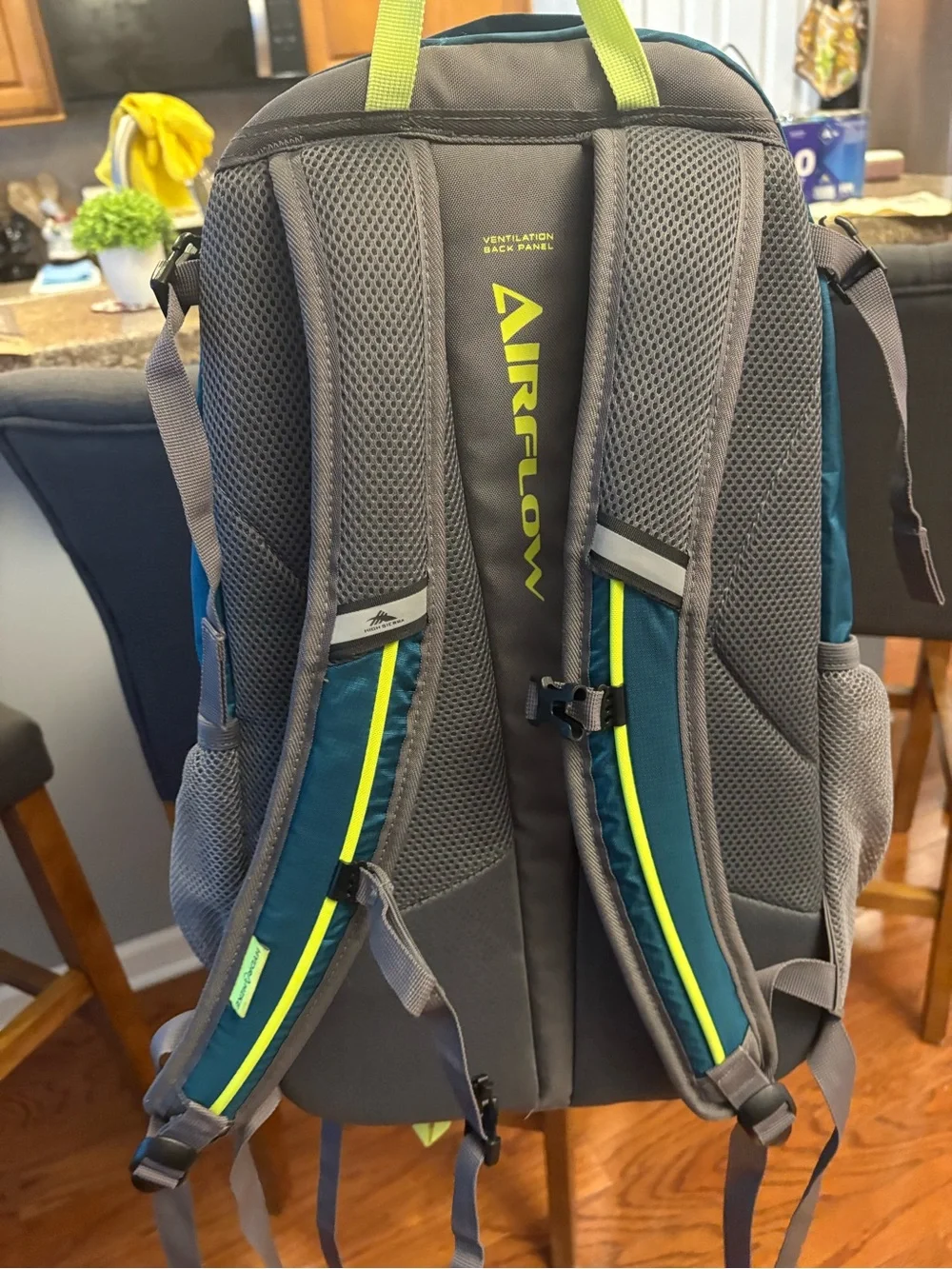 High Sierra Airflow Teal Hiking Backpack Multiple Compartments