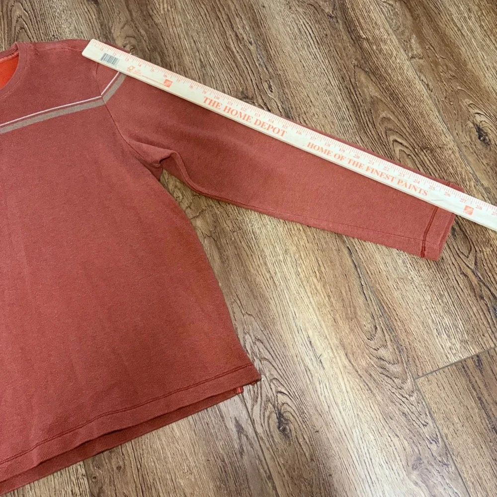 Banana Republic Mens L Burnt Orange Cotton Stripe Crewneck Sweater Skater y2k‎
