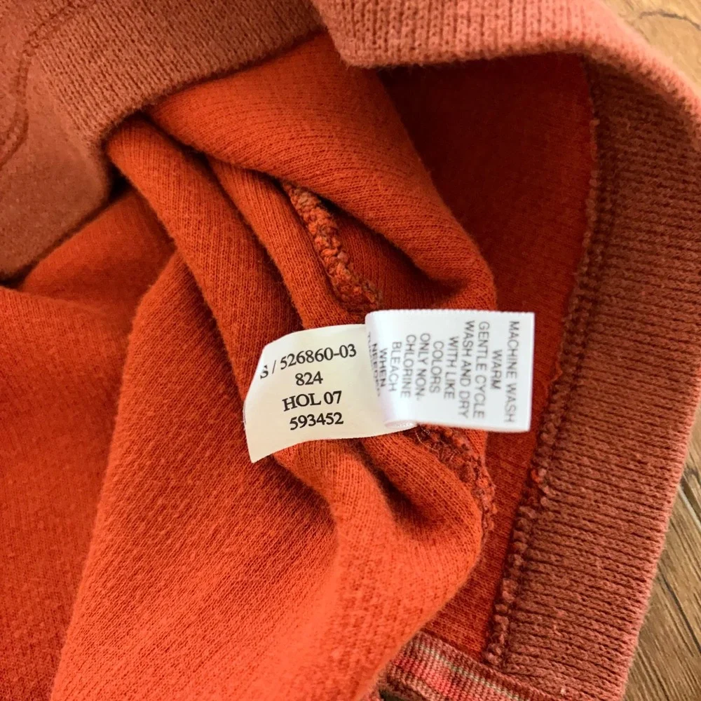 Banana Republic Mens L Burnt Orange Cotton Stripe Crewneck Sweater Skater y2k‎