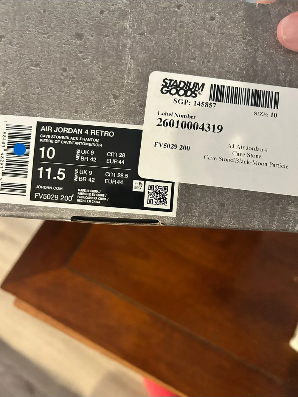 Jordan Retro 4 Sneakers in Taupe Gray and Black