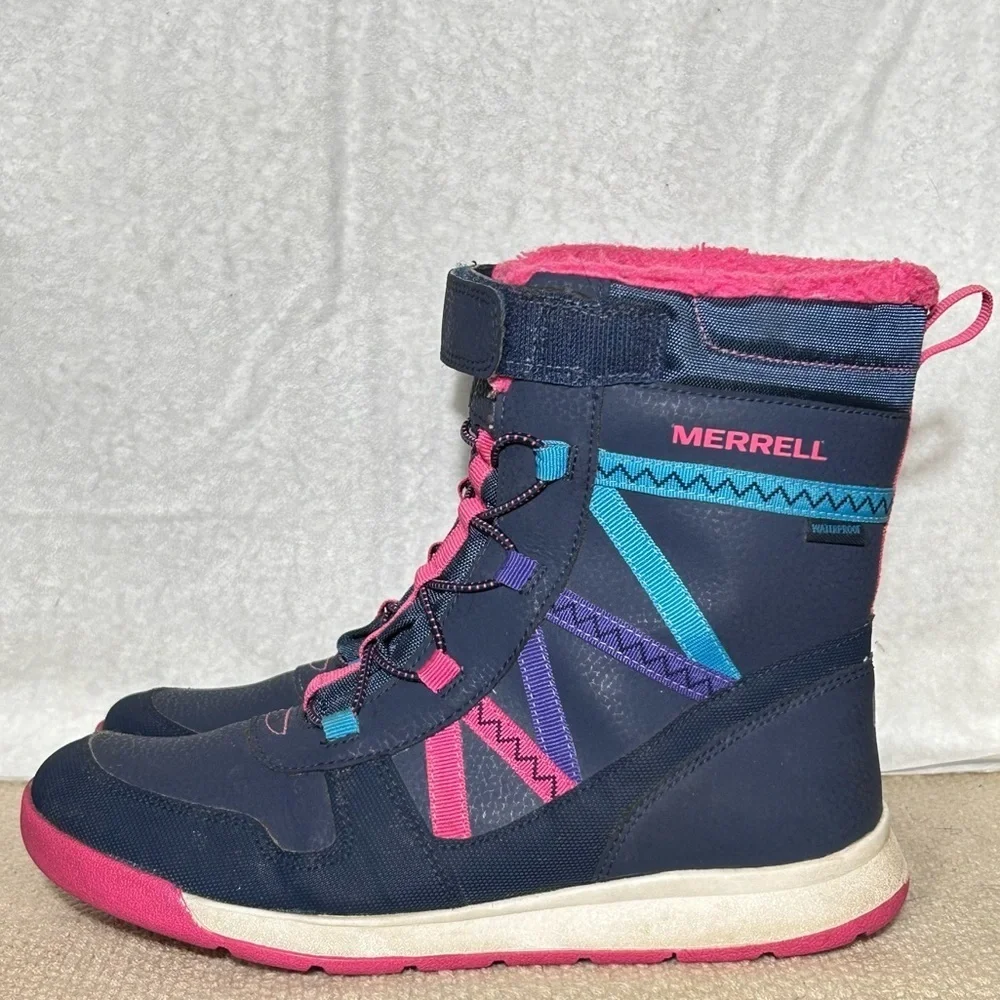 Merrell Big Kids Blue Snow Crush 2 Waterproof 200g Warm Snow Winter Boots SZ 5M
