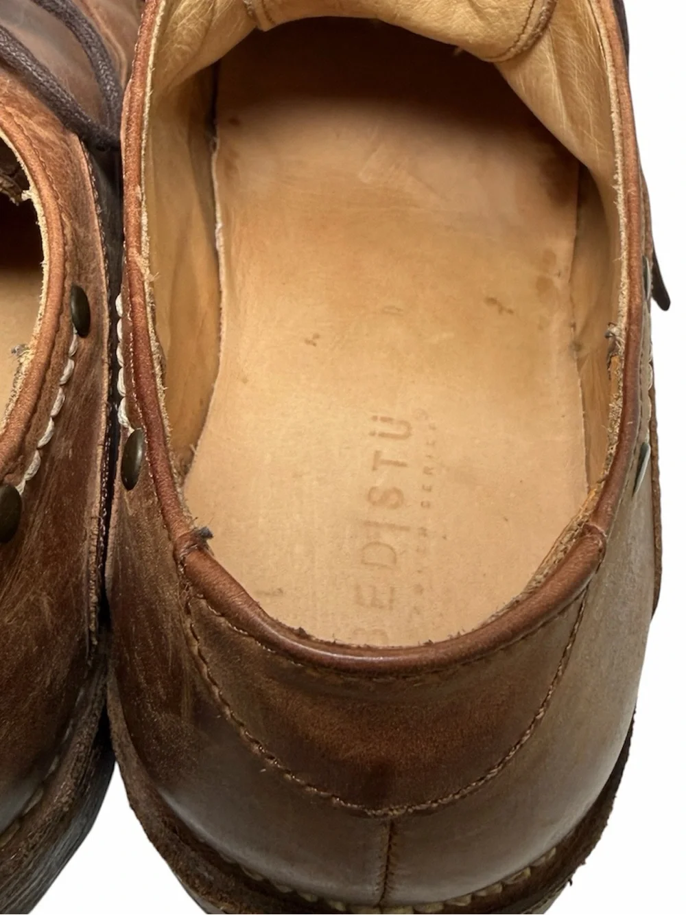 BED STU Brando Leather Wingtip Oxfords Men’s 10 Brown Distressed Cobbler Series