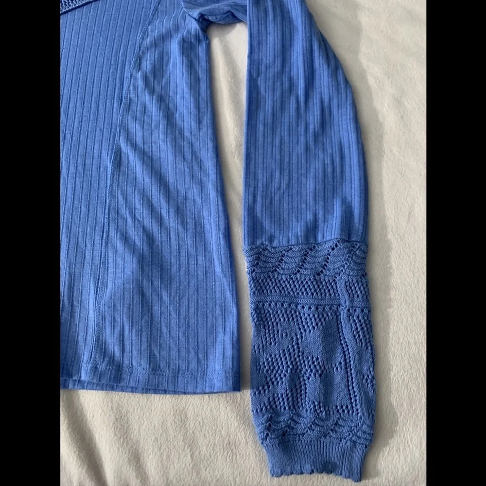 NWT $78 Free‎ People Colette Long Sweater in Celendula Blue [SZ Medium ]