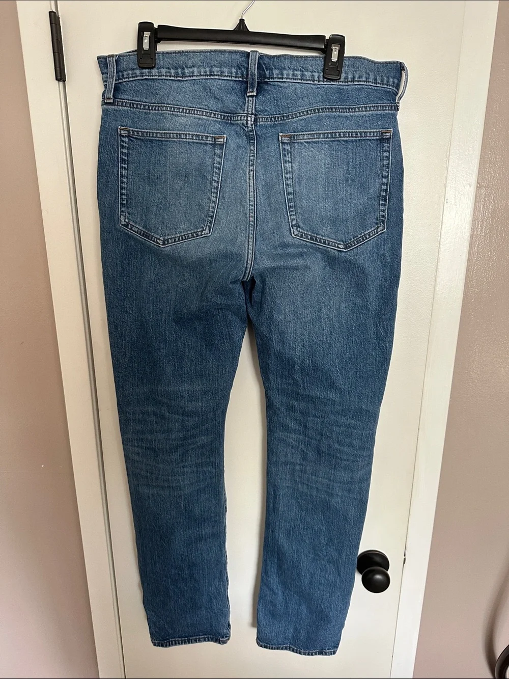 J. Crew Men's Mid Blue Slim-Straight Jeans