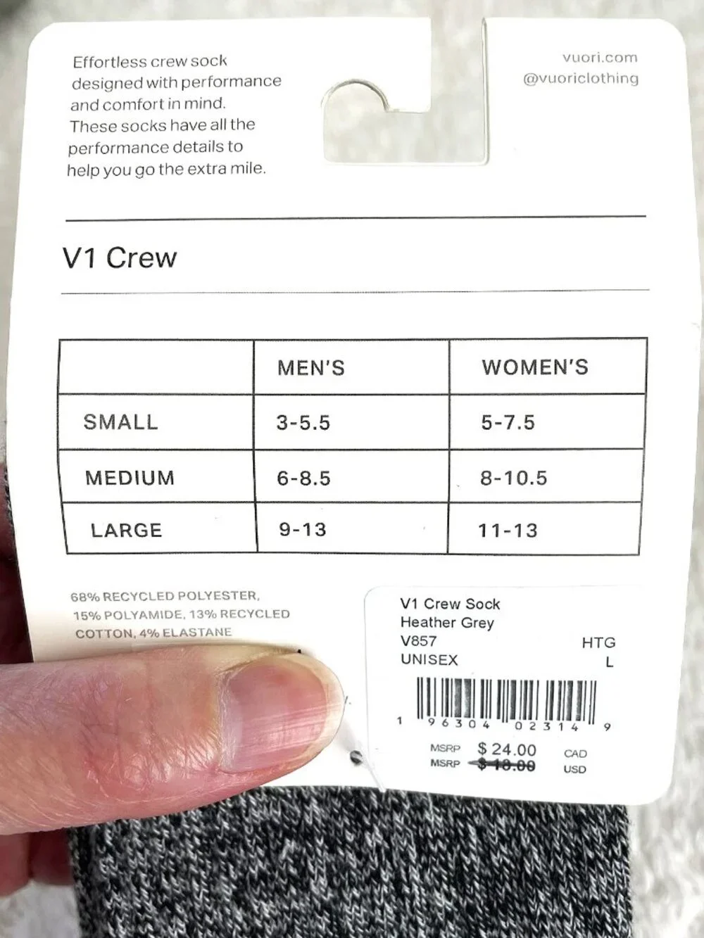 Vuori mind unisex grey