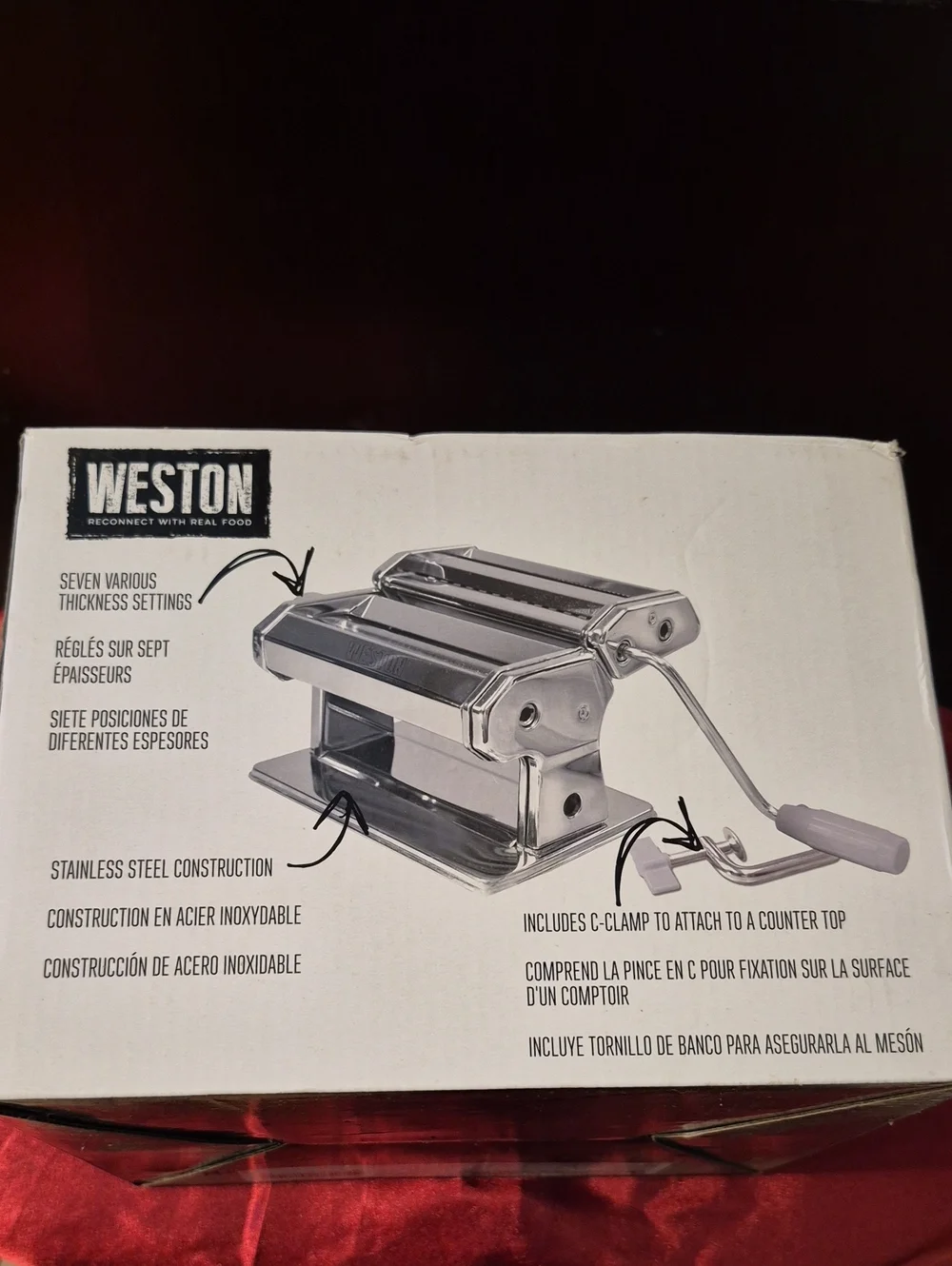 WESTON 🍝 Traditional Hand-Made Crank PASTA MACHINE 🍝 NEW In BOX 🎁 MSRP $50