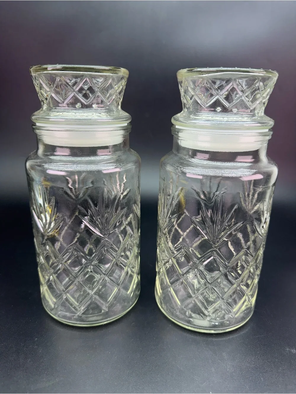 Vintage 1983 Planters Peanuts Embossed Lidded Canisters