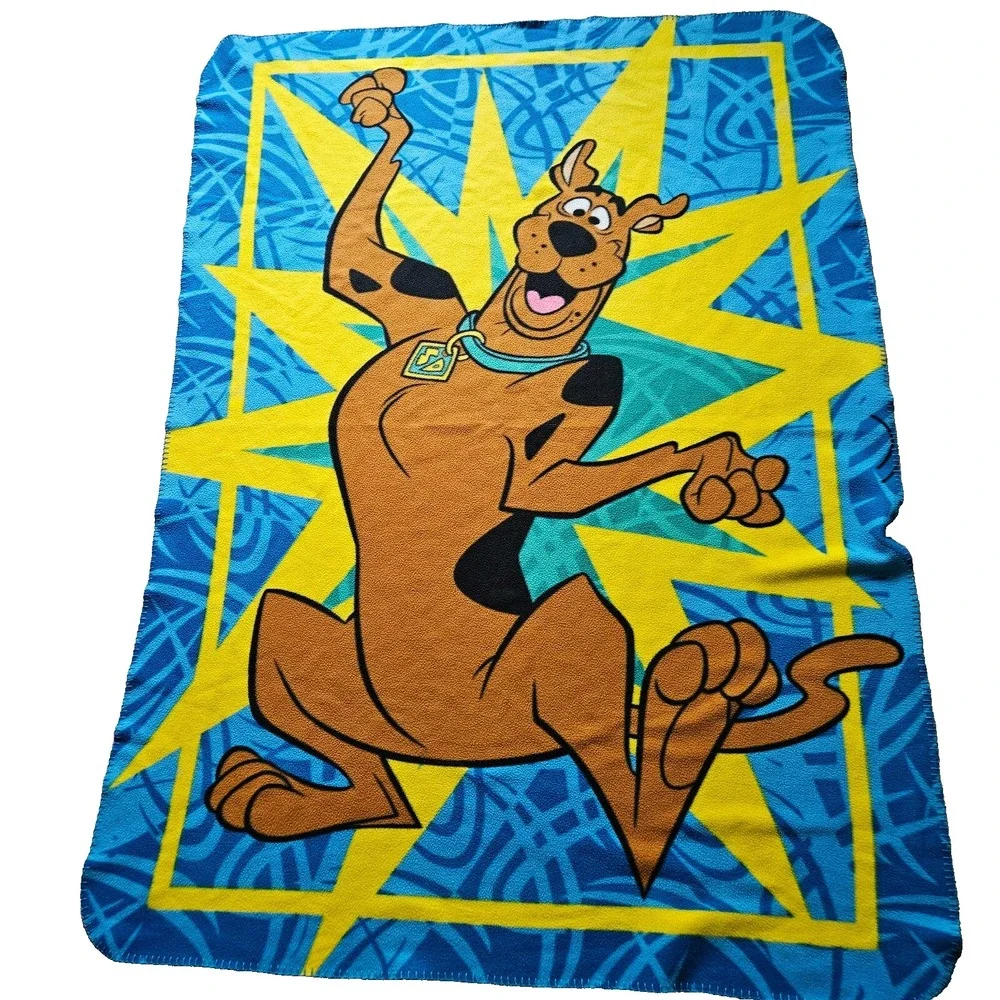 Vintage Y2K Scooby-Doo Fleece Throw Blanket Cartoon Network 45 x 61