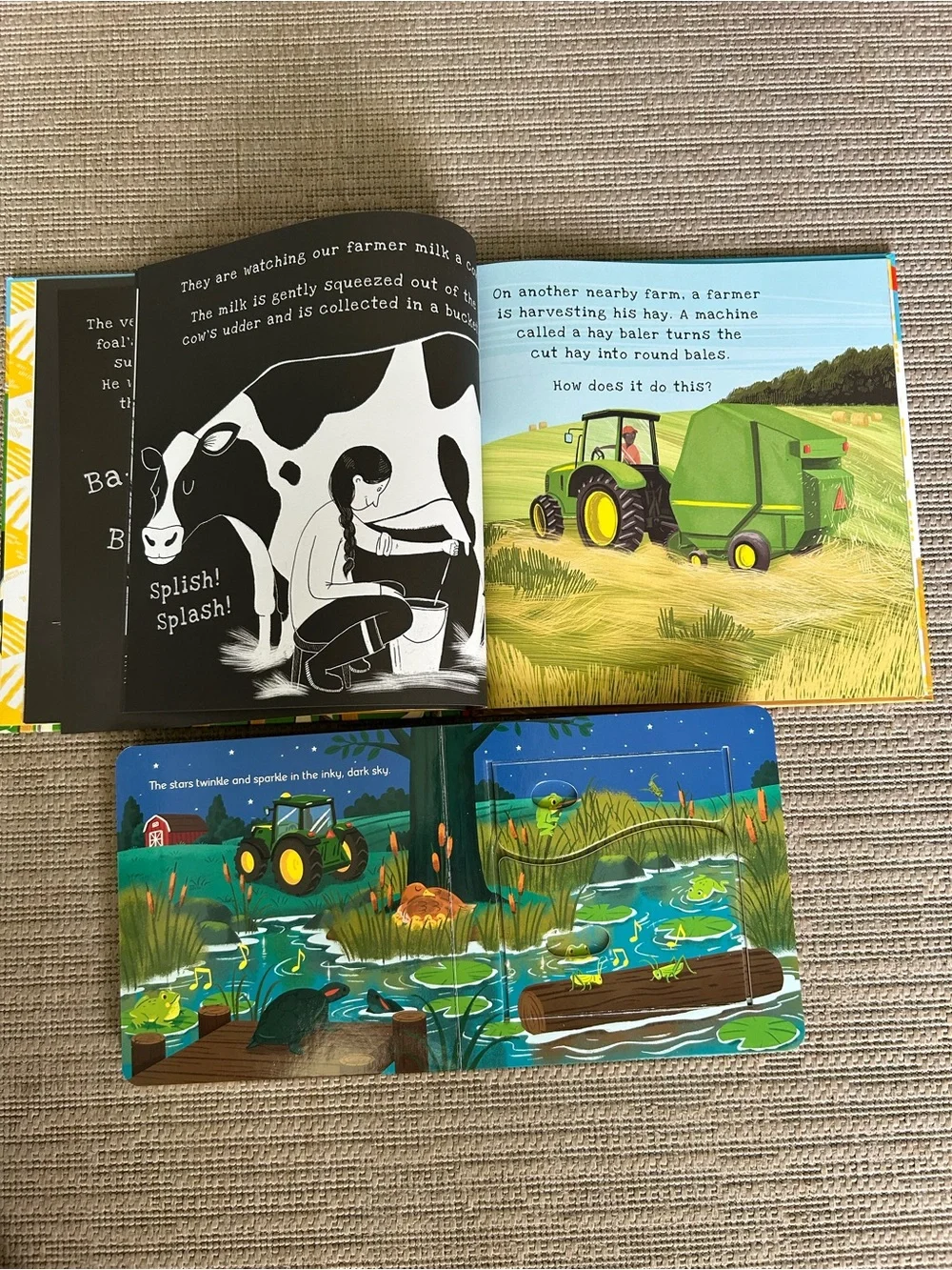 On The Farm Shine a Light book & John Deer Pop Up