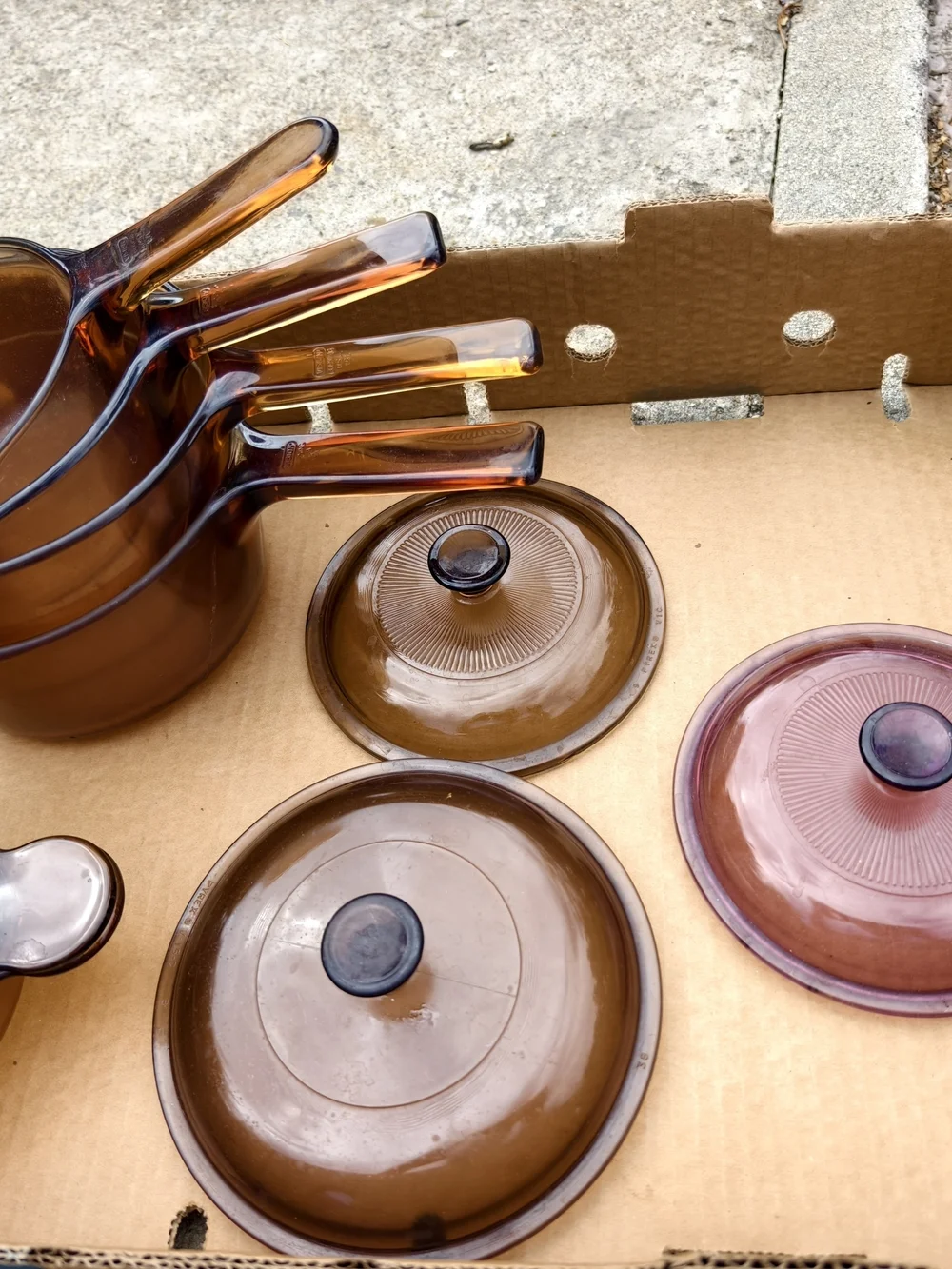 Amber Glass Cookware Set - Heat-Resistant Saucepan & Pans
