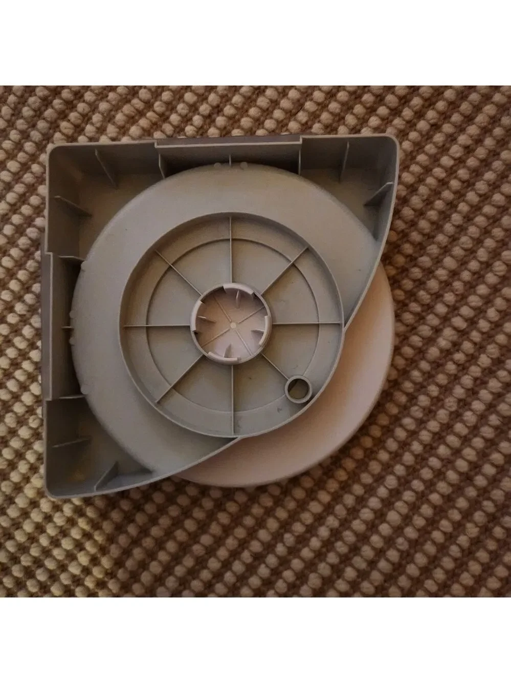 Self Adhesive White Corner Shower Shelf W/ Rotating (Lazy Susan Like) Base