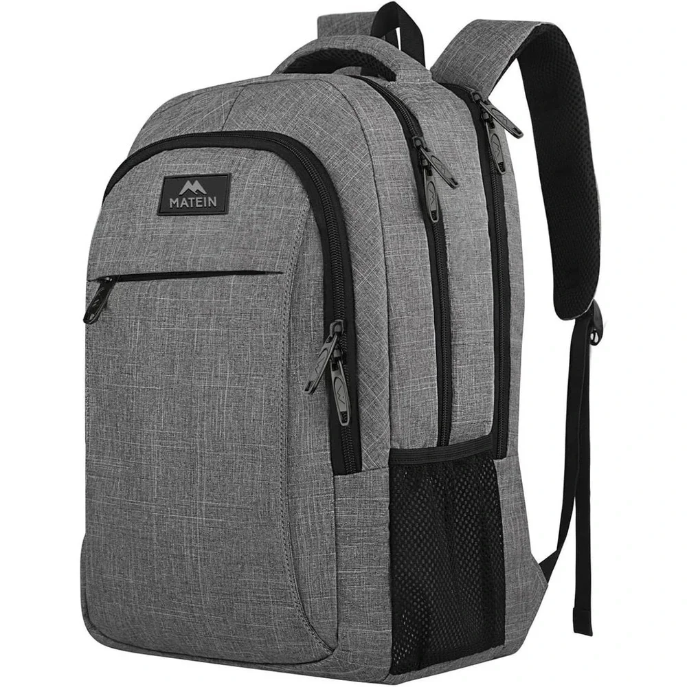 MATEIN Business Laptop Backpack Travel 15.6 Inch Gray Charge Port