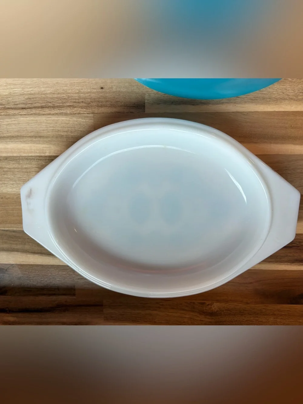 PYREX 1969 Blue Horizon 1.5 qt oval casserole dish with matching lid VINTAGE MCM