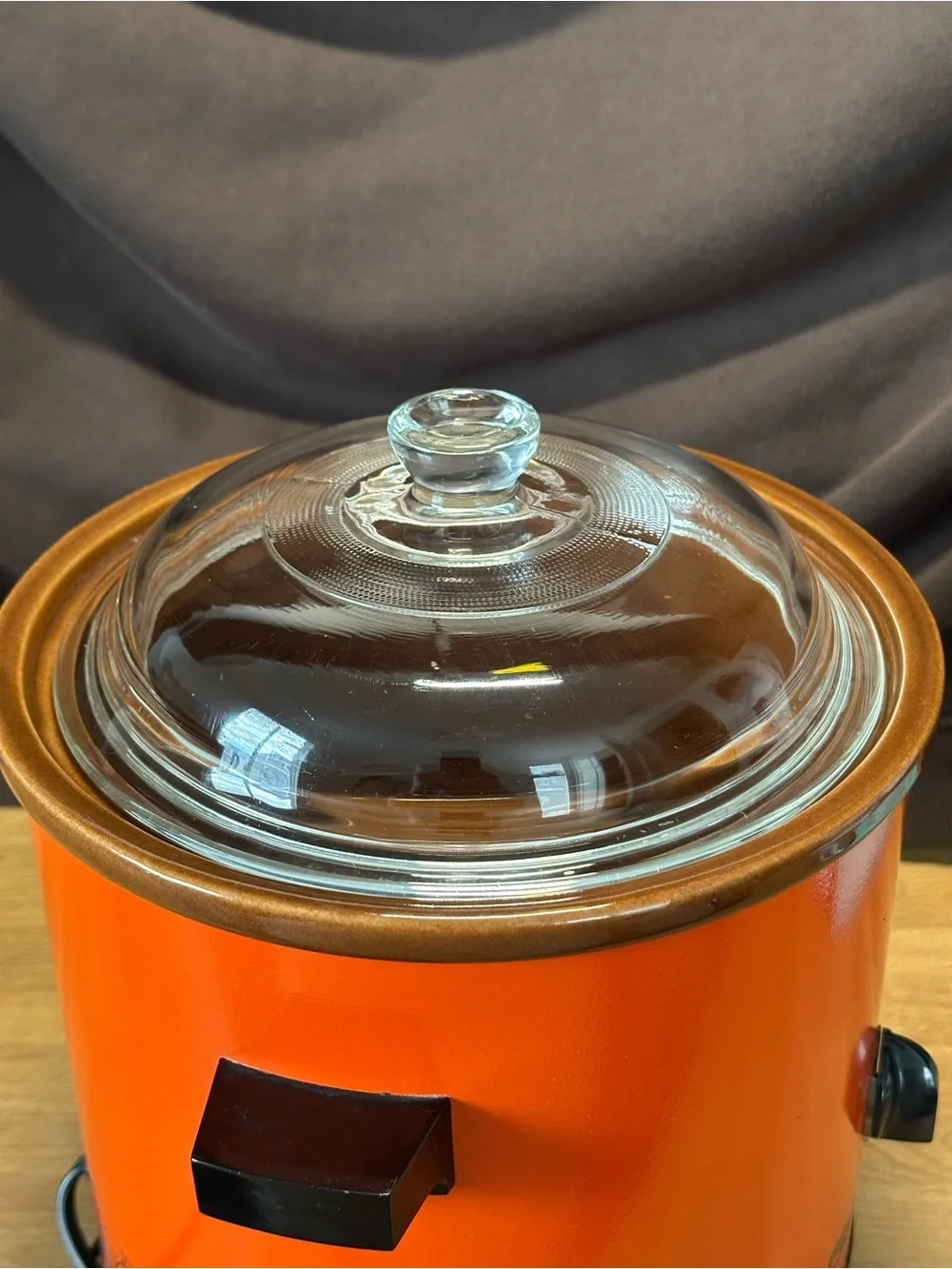 Vintage 1970s Rival Crock-Pot 3100/2 Orange 3.5 Qt Slow Cooker w/ Glass Lid