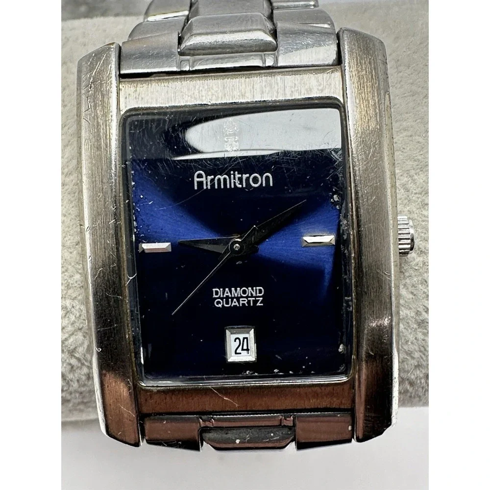 Armitron Diamond 20/1549-51 Mens‎ Tank Watch New Battery 29MM 7.5