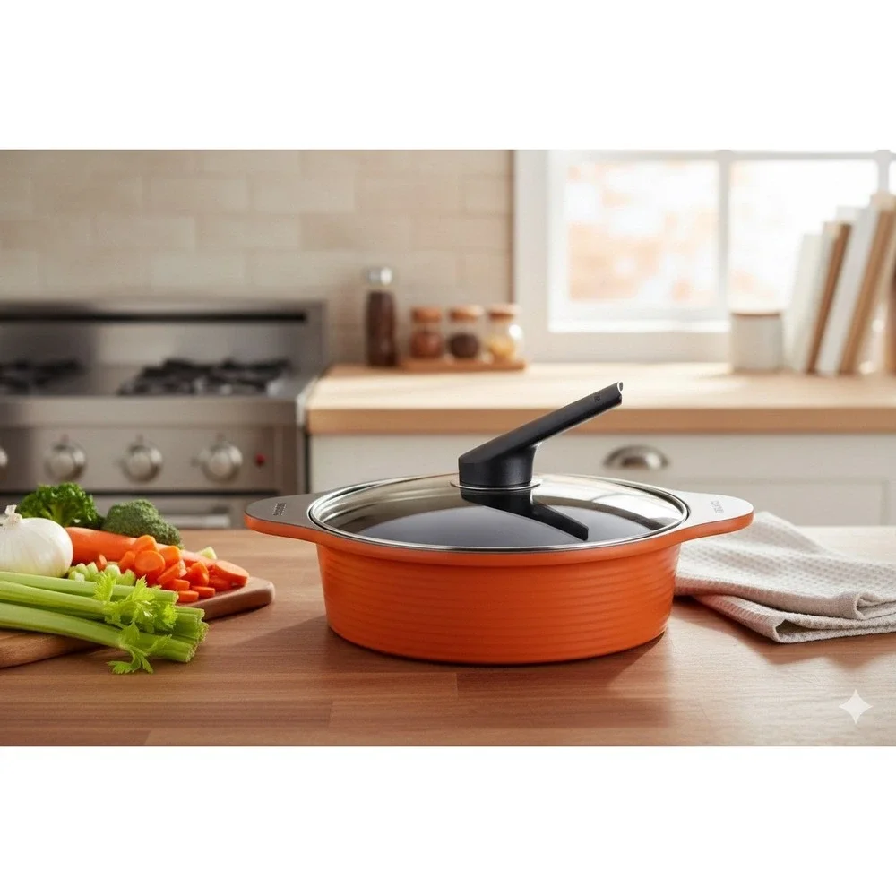 Happycall Orange Alumite Ceramic‎ Pot Kitchen 3 Qt Aerospace Tech Maximalist