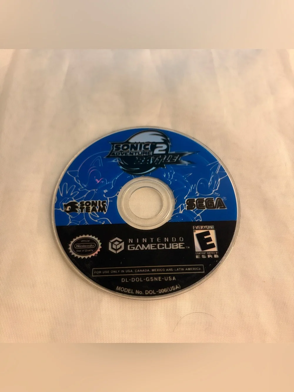 Sonic Adventure 2 Battle Nintendo GameCube Disc Only 2002 Tested Works Videogame