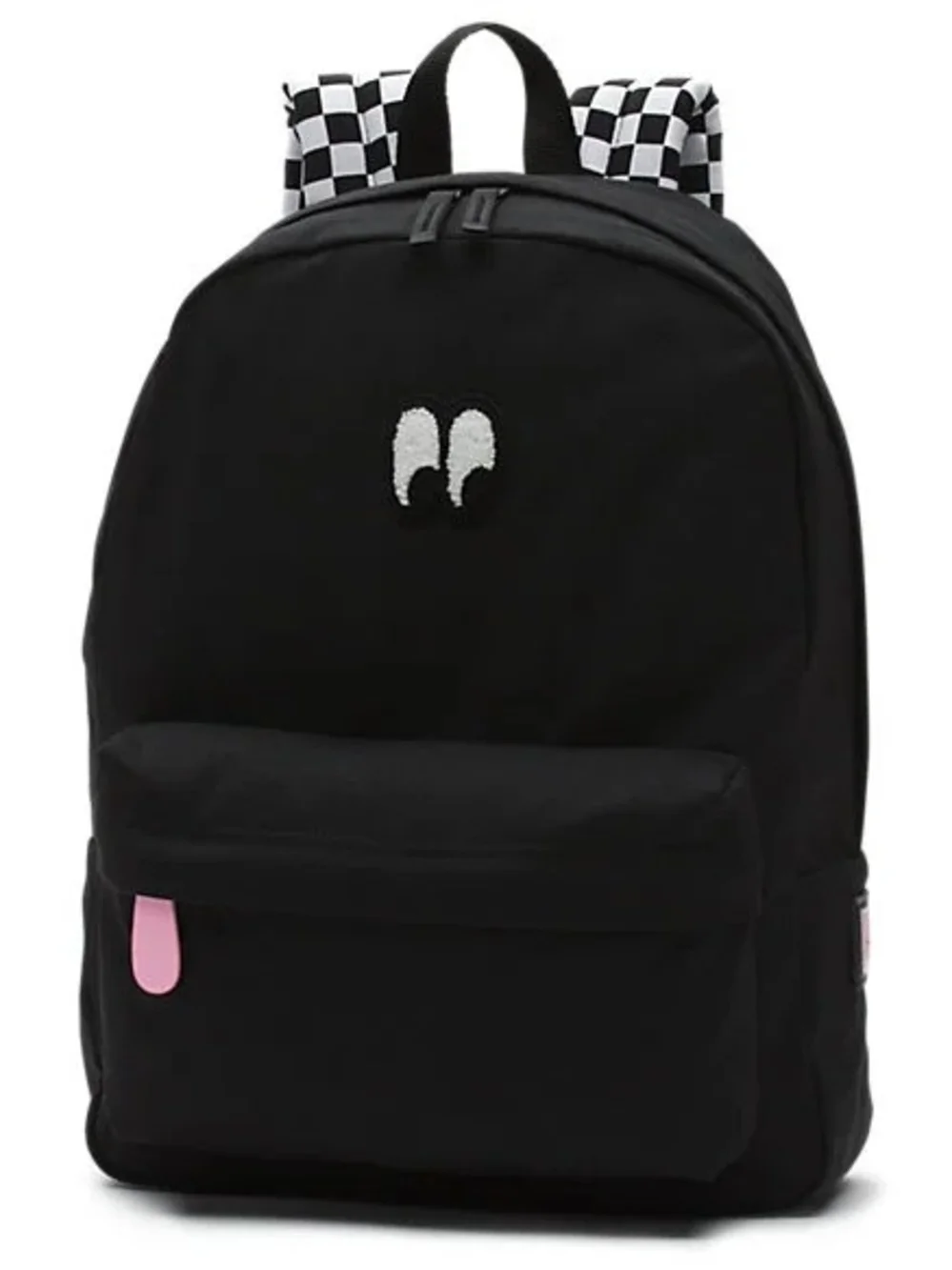 Vans Lazy OAF Backpack Black Backpack with Checker Straps Clean Inside And Out