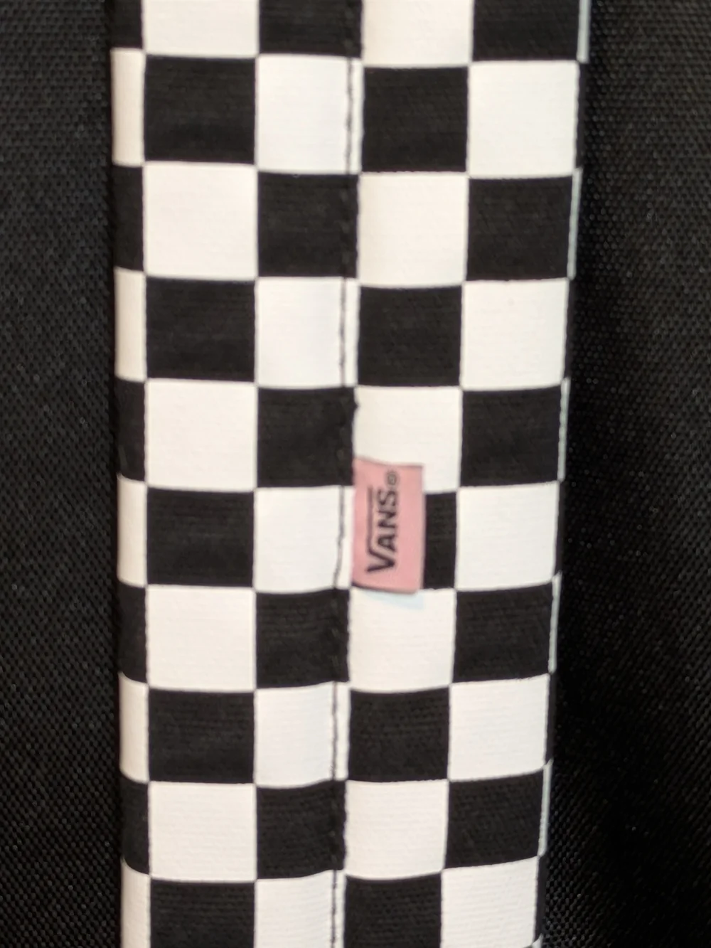 Vans Lazy OAF Backpack Black Backpack with Checker Straps Clean Inside And Out