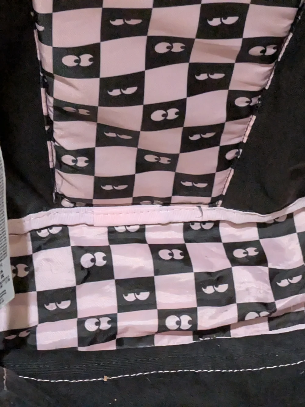 Vans Lazy OAF Backpack Black Backpack with Checker Straps Clean Inside And Out