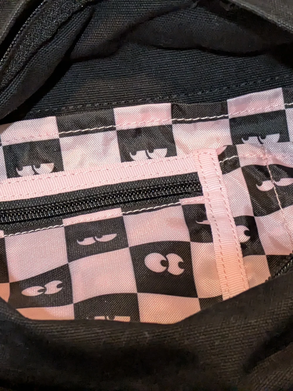 Vans Lazy OAF Backpack Black Backpack with Checker Straps Clean Inside And Out