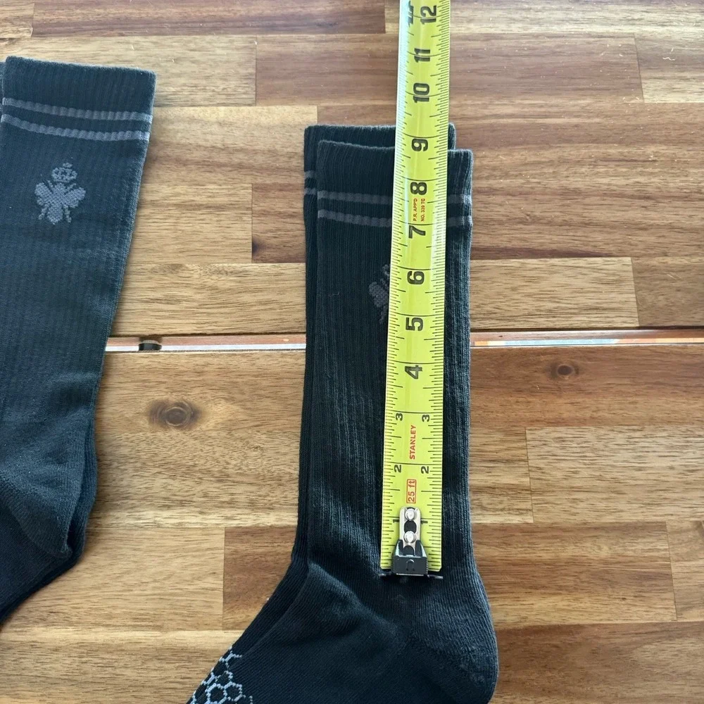 LOT OF 3 Bombas Men's Crew Socks XL Black/Gray Striped Sporty Casual Gym NWOT