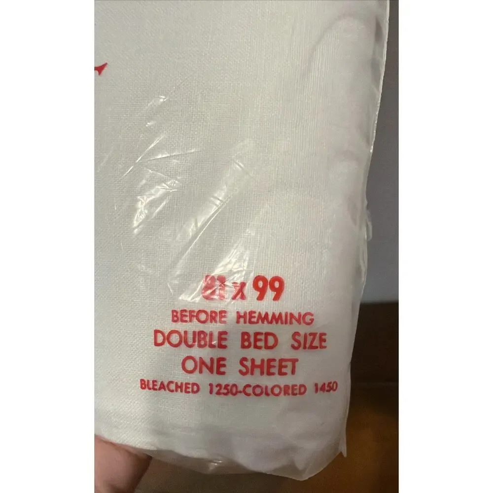 Foxcroft fine muslin flat sheet all cotton white double bed Ely & Walker vintage