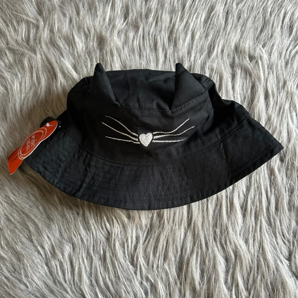 Wonder Nation Cat Bucket Hat‎ Black Toddler Girls One Size