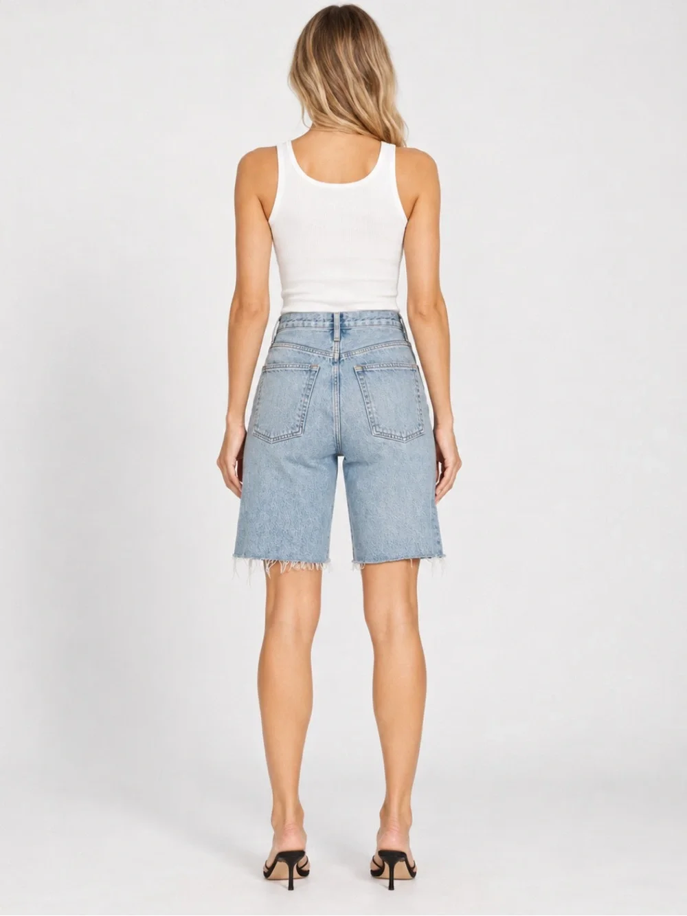 AGOLDE 90’s Short in Force Light Wash Long Denim Bermuda Shorts