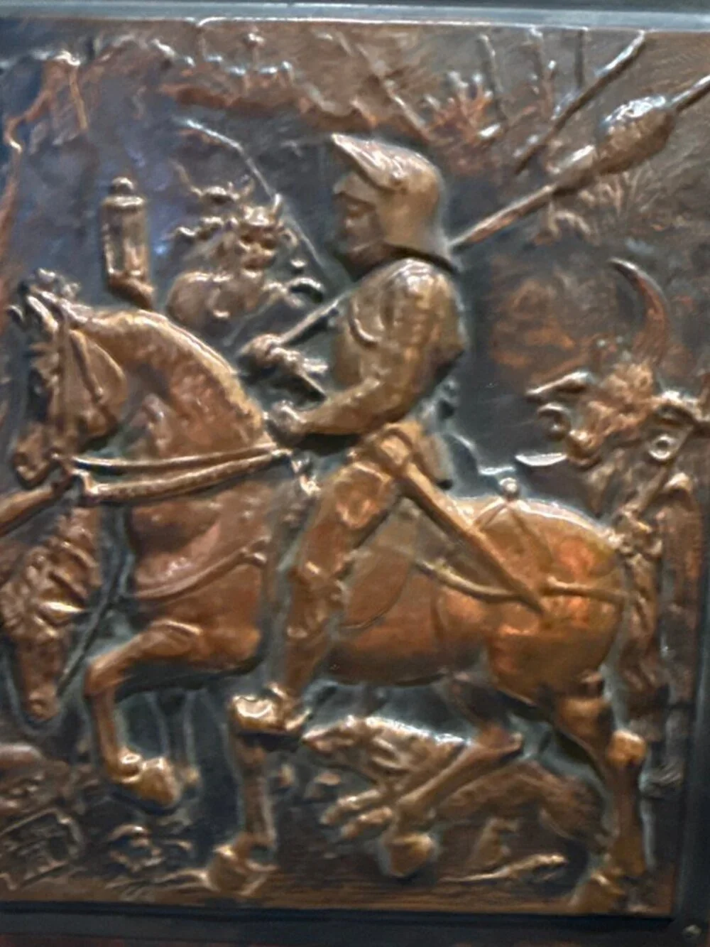 Knight Death and the Devil Copper Plaque 4 in. X 5.5 in.