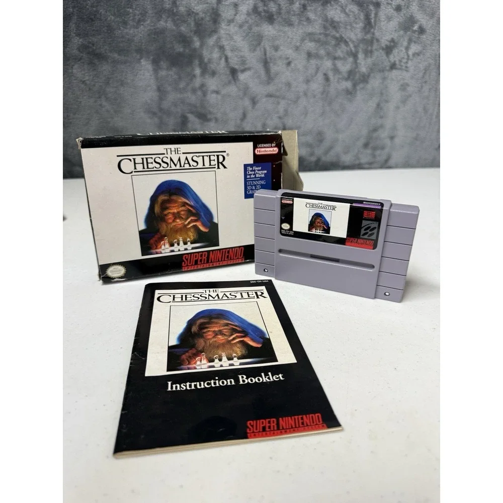 The Chessmaster (Super Nintendo, 1991) Complete W/ Box and Inserts