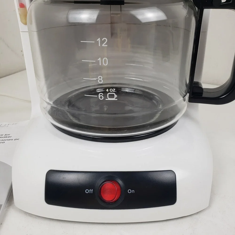 Mr. Coffee AR12 White 12 Cup Drip Coffeemaker Machine with Glass Carafe Series