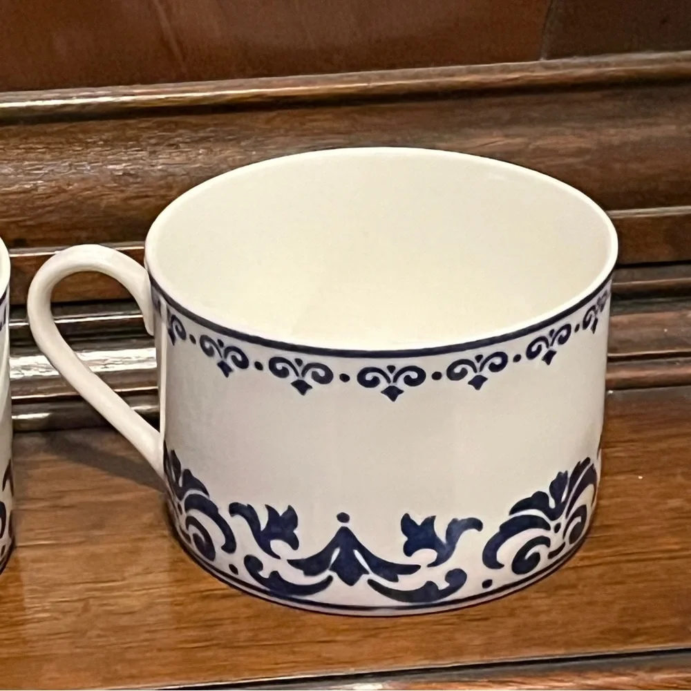 Victoria & Beale Set of 2 CLAIRE Fine Porcelain Cups 7011 by Sango Blue Design
