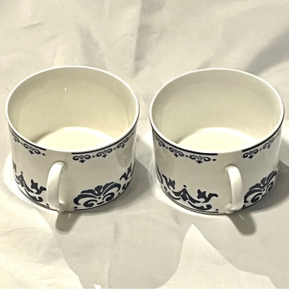 Victoria & Beale Set of 2 CLAIRE Fine Porcelain Cups 7011 by Sango Blue Design