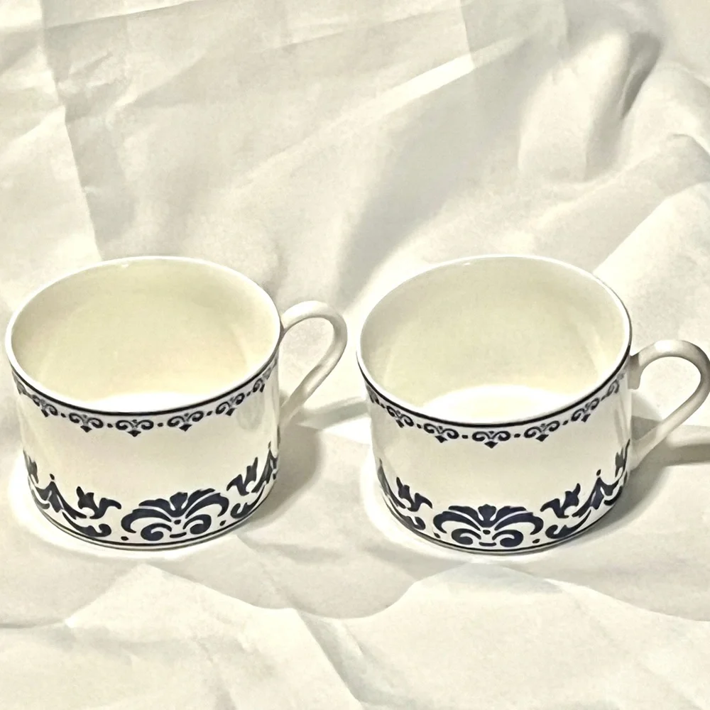 Victoria & Beale Set of 2 CLAIRE Fine Porcelain Cups 7011 by Sango Blue Design