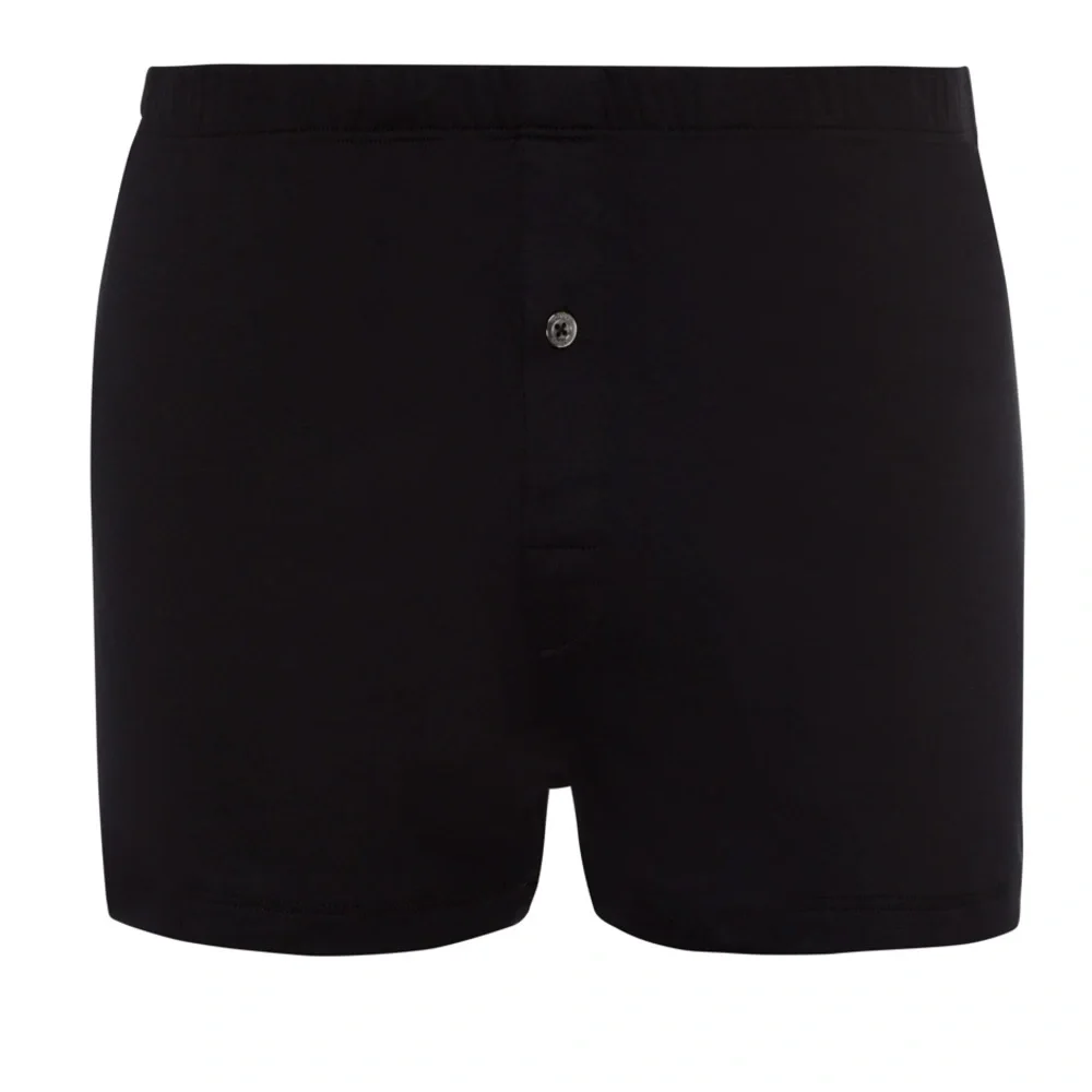 Hanro Sea Island Cotton Knit Boxers Shorts Black Size Small Luxury Underwear