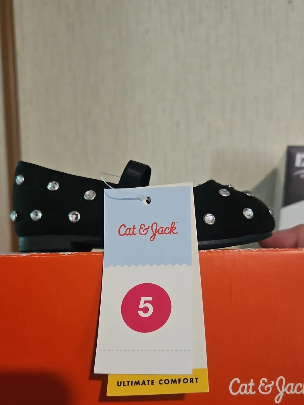 Cat & Jack Toddler Girls Trina Flats: Black: New In Box: Size 5