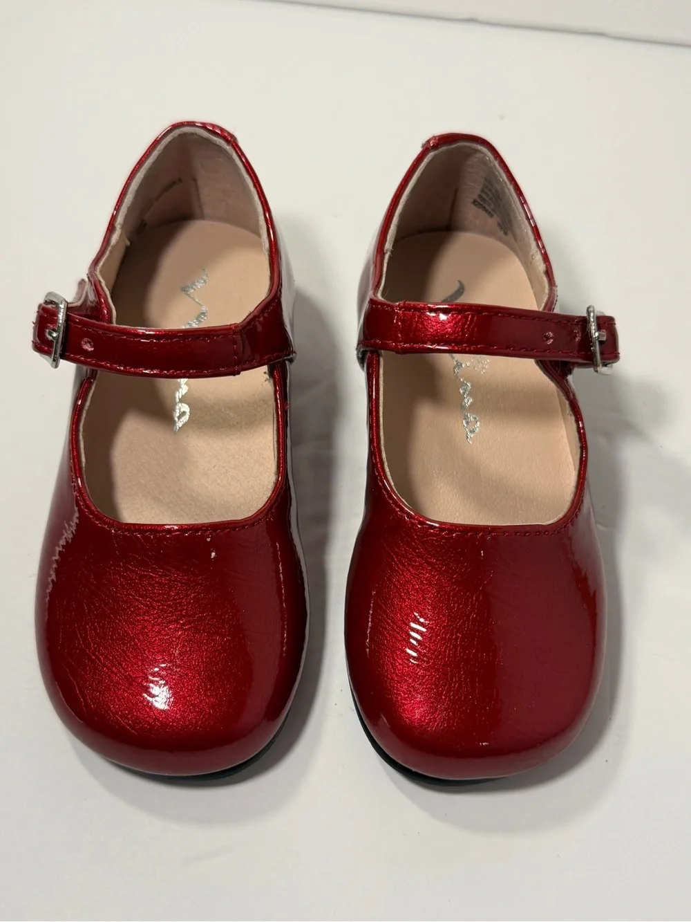 Nina Girls Red Metallic Patent Mary Jane Dress Shoes Size 5M EUR 21