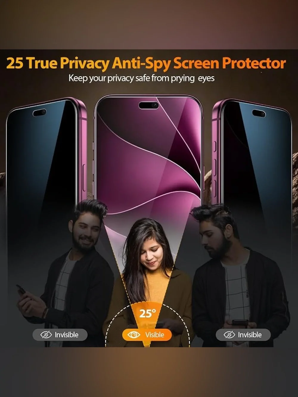 YMHML 3 Pack for iPhone 18 Pro Max Privacy Screen Protector
