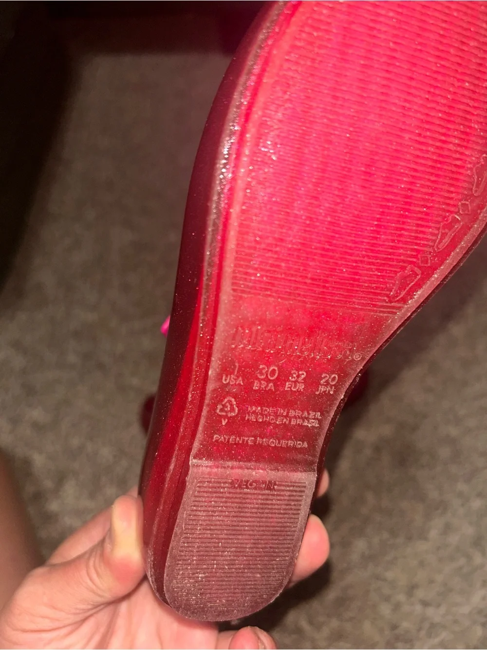 Mini Melissa Sparkly Mary Jane Sandals size 1