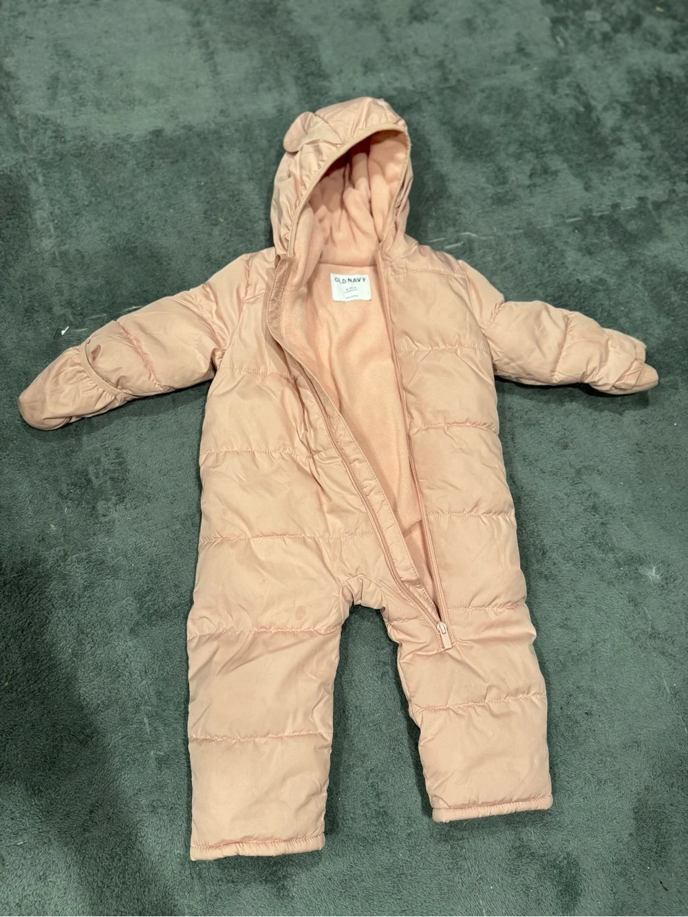 Old Navy Pale Pink Baby One-Piece Snowsuit