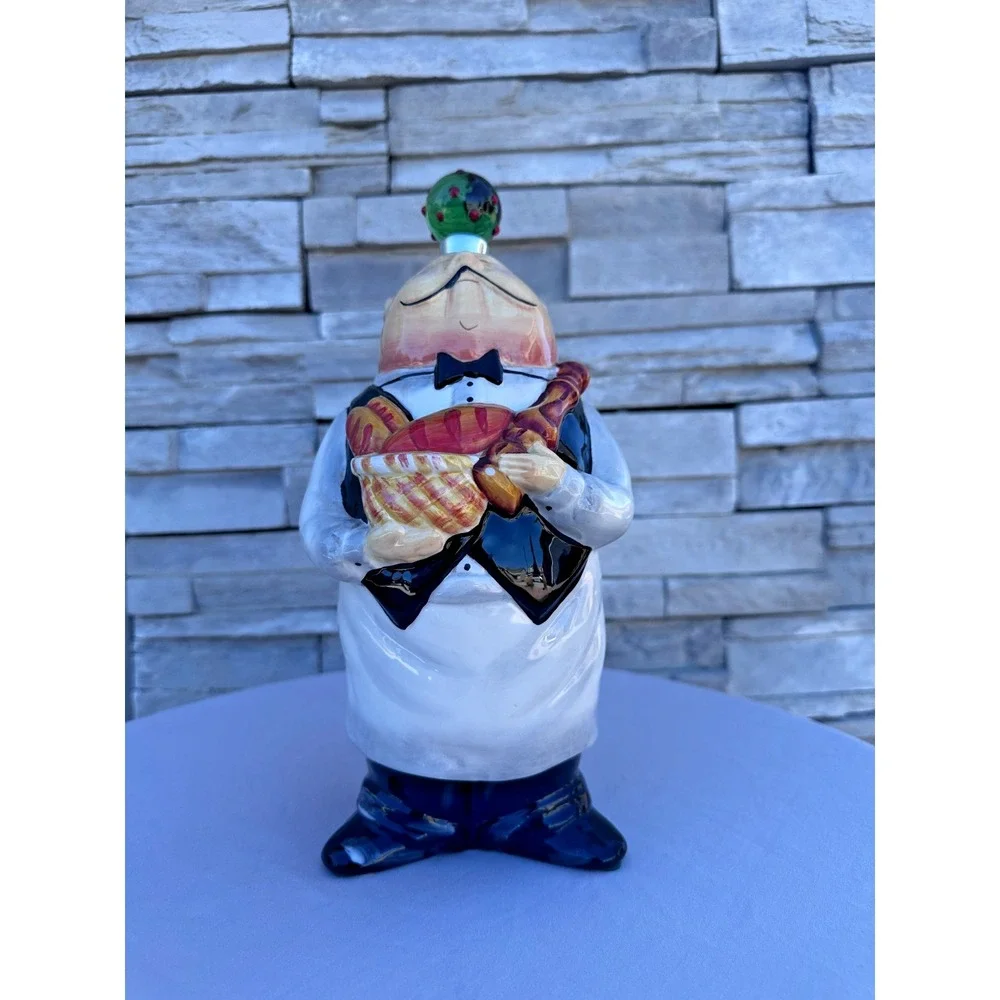 Ceramic Butler Waiter Oil Vinegar Bottle Decanter Tracy Flickinger NO SPOUT