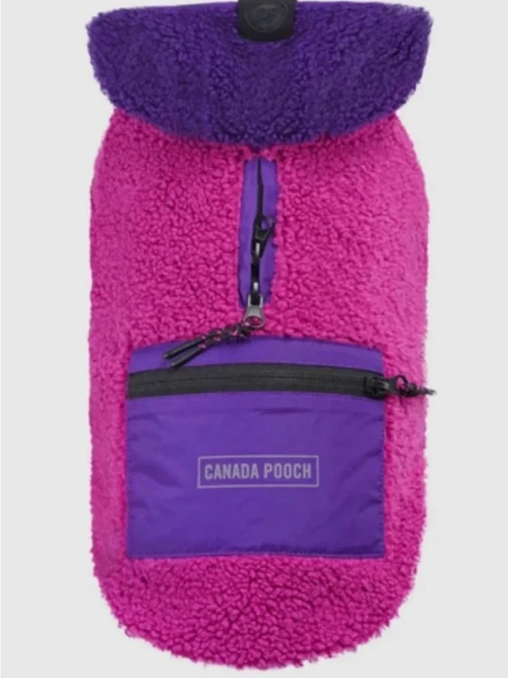 Canada Pooch Cool Factor Fleece Dog Hoodie in Pink & Purple - NWT Size 28