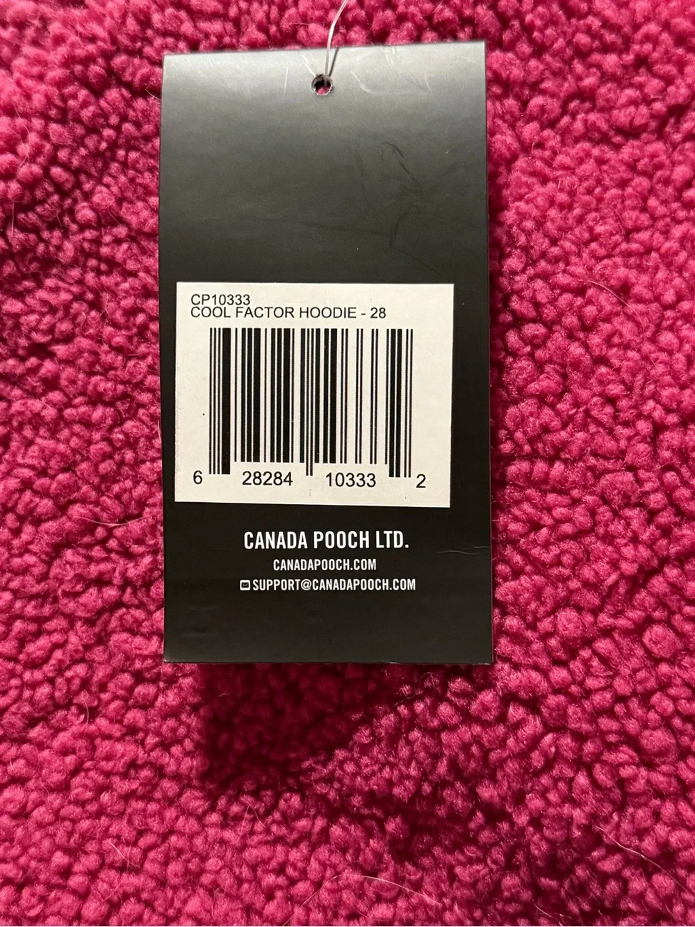 Canada Pooch Cool Factor Fleece Dog Hoodie in Pink & Purple - NWT Size 28